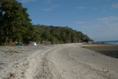 View of beach and campsite